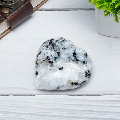 Rainbow Moonstone Crystal Heart Shape Stone - TheIndianHand