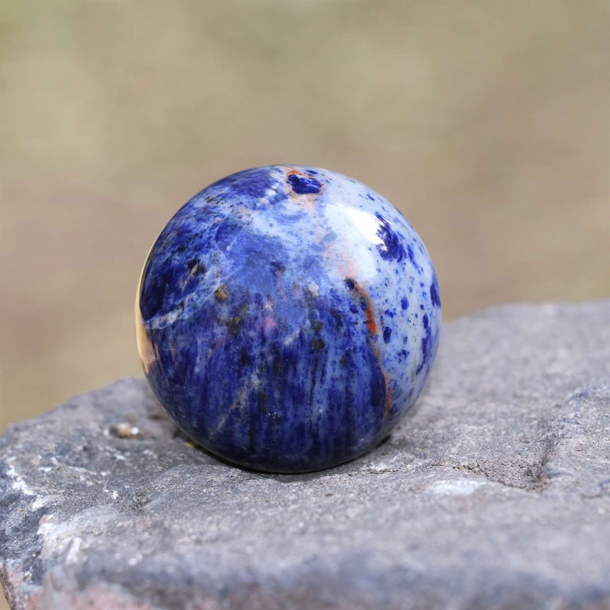 Sodalite Crystal Sphere Ball - Mental Clarity - TheIndianHand 