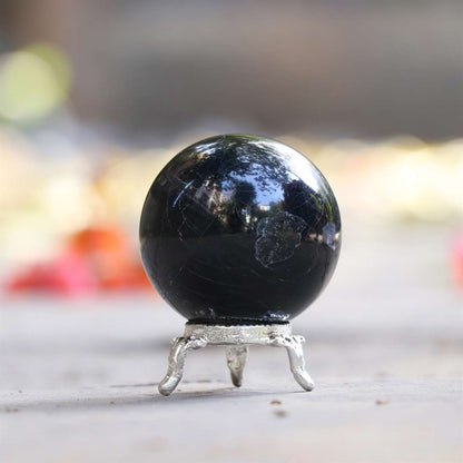 Black Tourmaline Crystal Sphere Ball (55mm) - Energy Protection