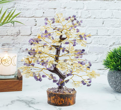 Amethyst & Citrine Crystal Tree of Life - TheIndianHand 