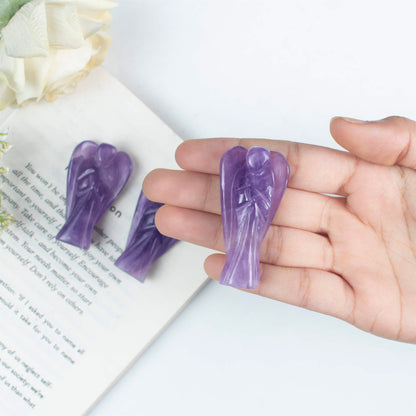 Amethyst Guardian Angel Figurine for Healing and Positive Energy - TheIndianHand