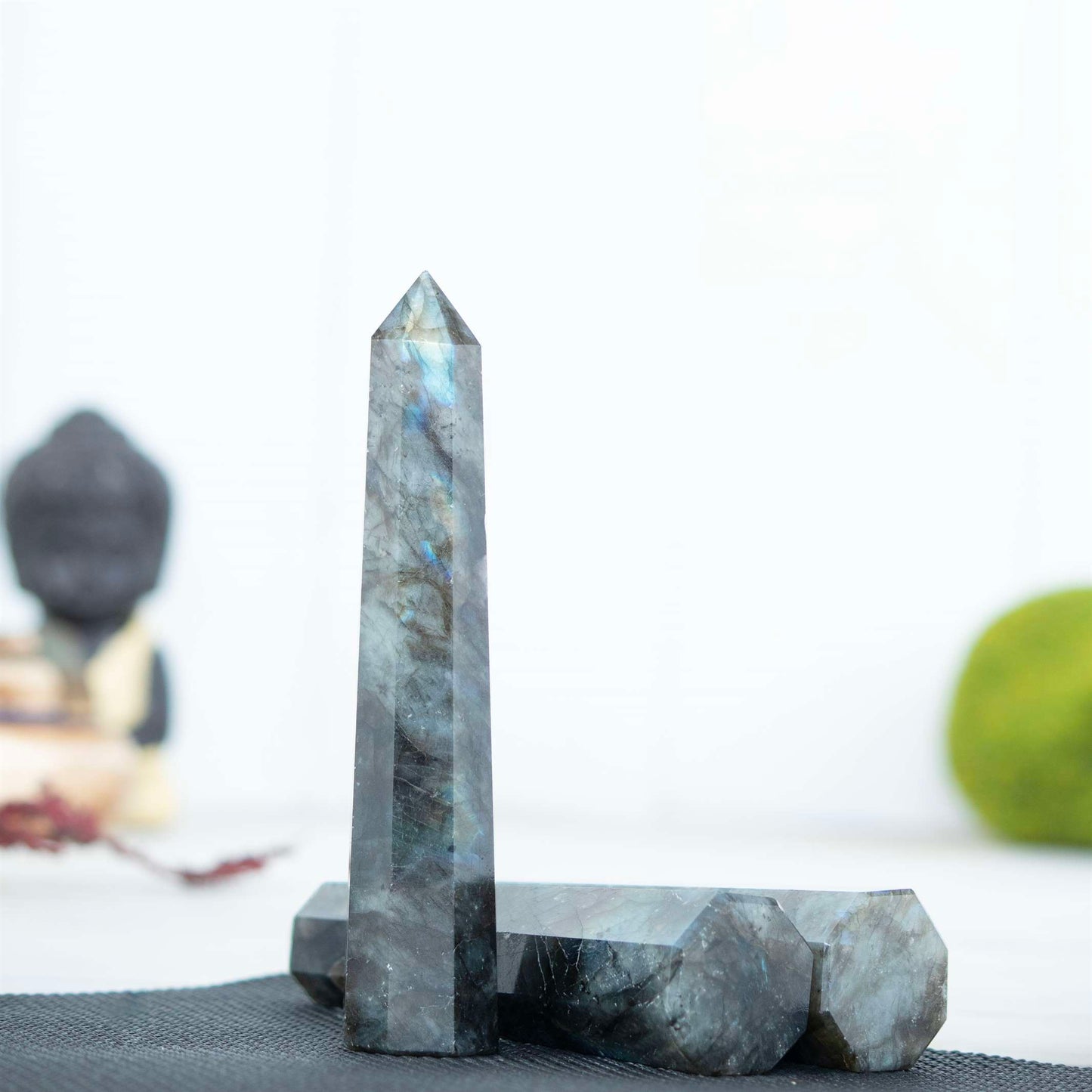 Labradorite Healing Crystal Wand - For Manifestation, Massage, and Aura Cleansing - TheIndianHand