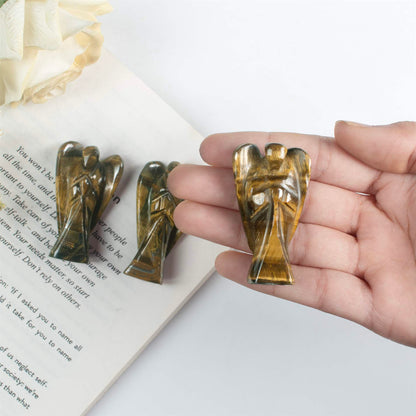 Tiger Eye Pocket Angel Statue for Love and Peace - TheIndianHand