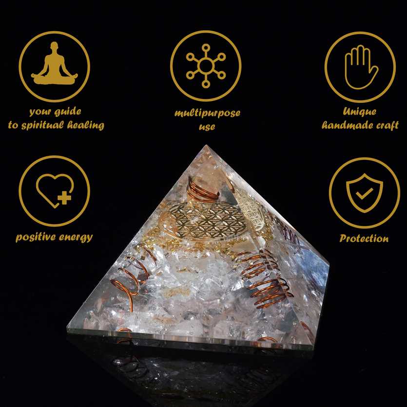 Clear Quartz Orgone Pyramid - 2.5 inch - TheIndianHand