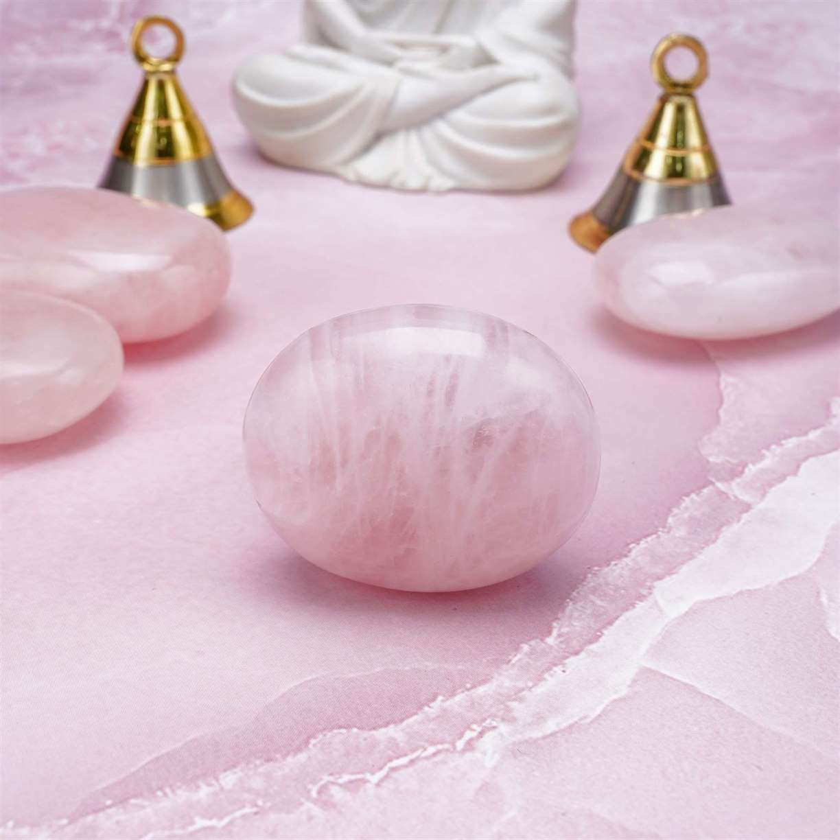 Rose Quartz Crystal Palmstone (Love and Healing, Foster Self-Love) - TheIndianHand