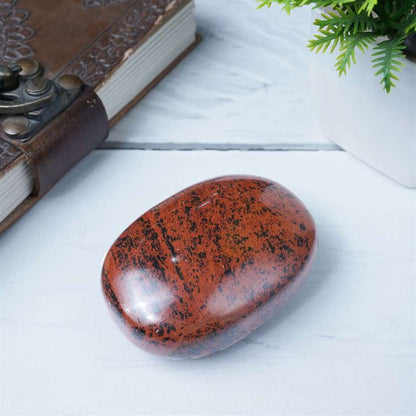 Mahogany Obsidian Crystal Palmstone (Protection, Grounding Energy) - TheIndianHand