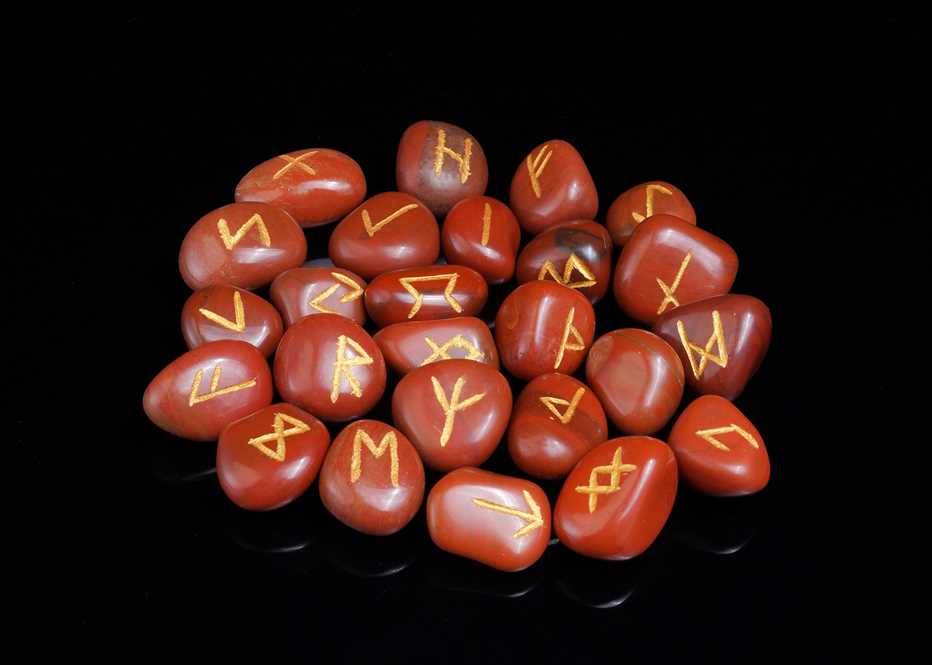 Red Jasper Gemstone Rune Stone 25 pcs Set