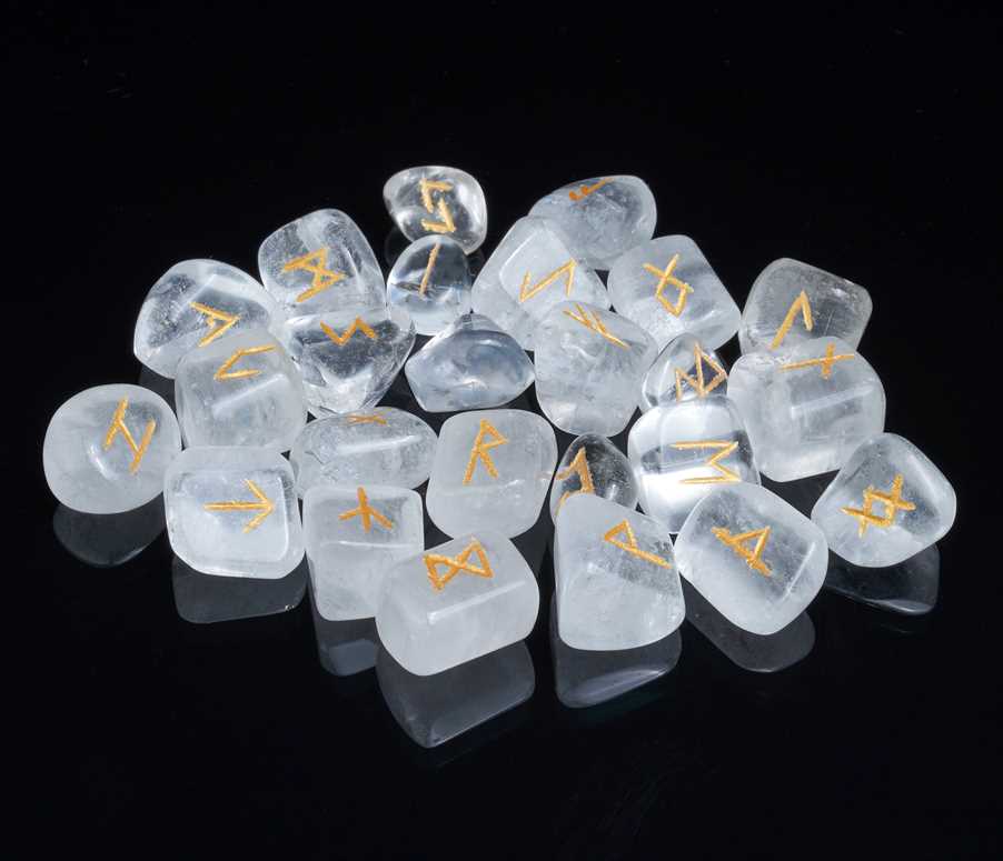 clear quartz Rune Stones Sets 25 pcs for Beginners