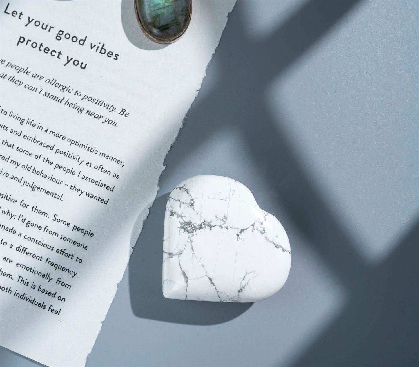 Howlite Crystal Heart Shape Stone - Peace and Emotional Healing - TheIndianHand