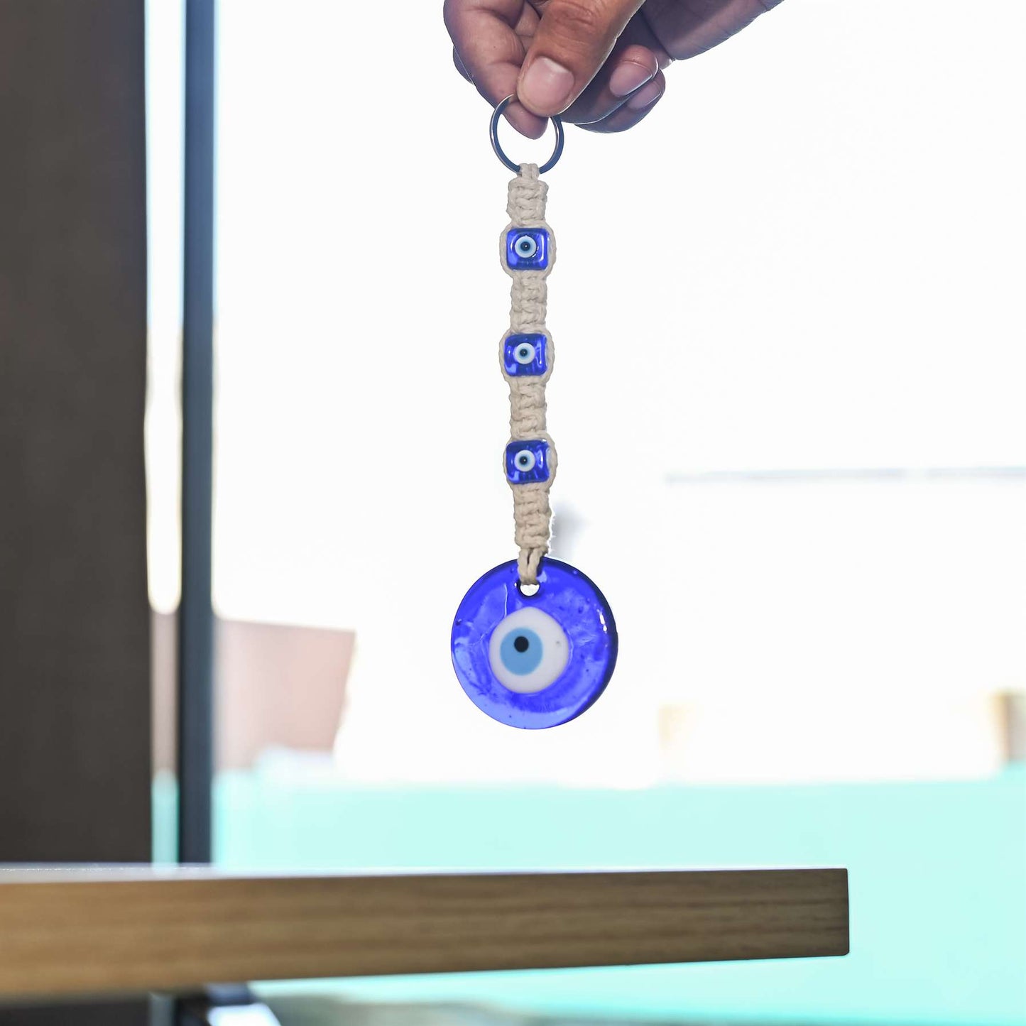 Evil Eye Door Hanging | Turkish Blue Glass Nazar Battu for Home Protection and Good Luck