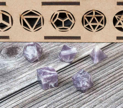 Lapidolite Platonic Solid Sacred Geometric 5 Pcs Set