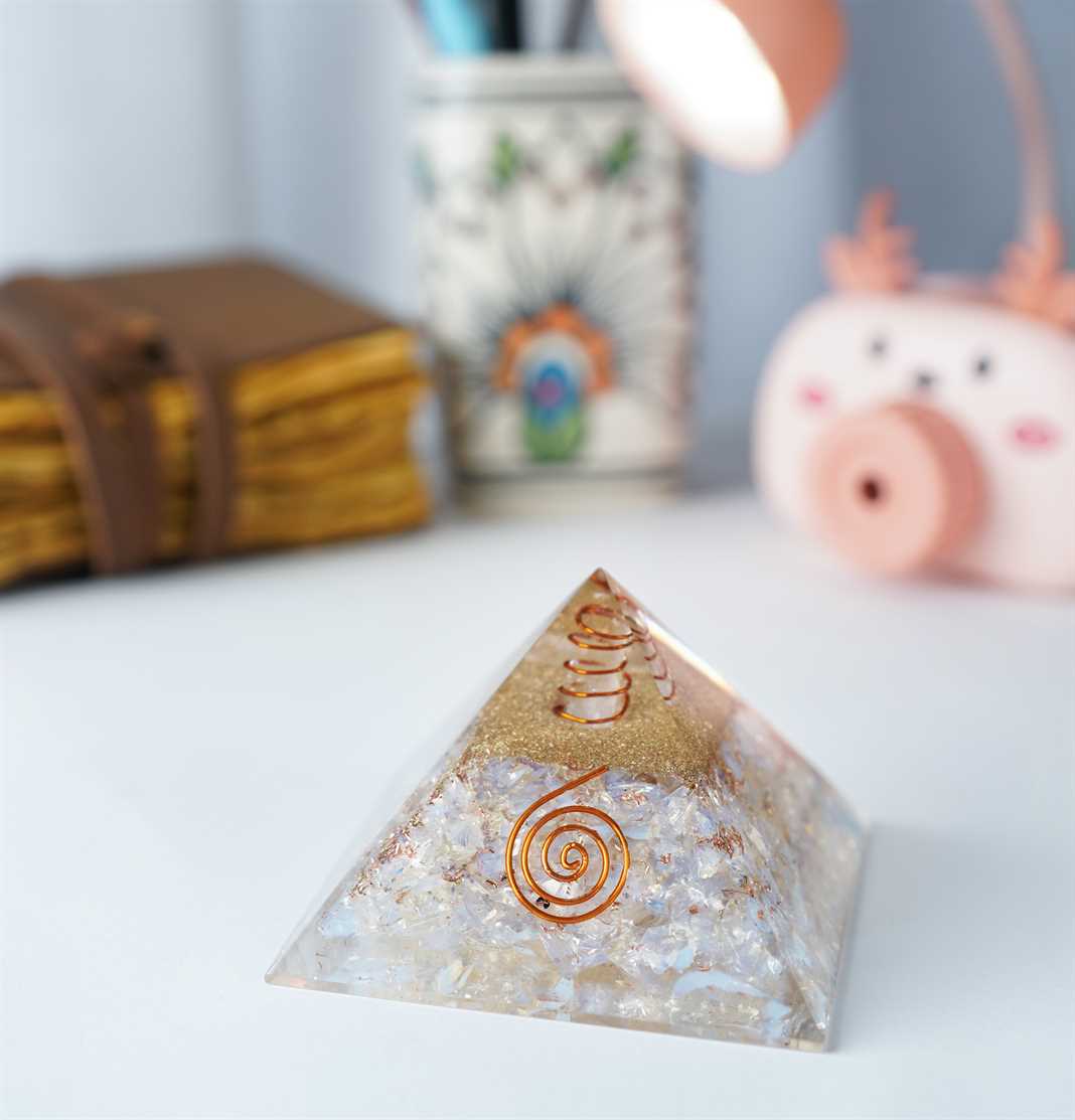 Opalite Stone Orgone Pyramid - 2.5-3 inch - TheIndianHand