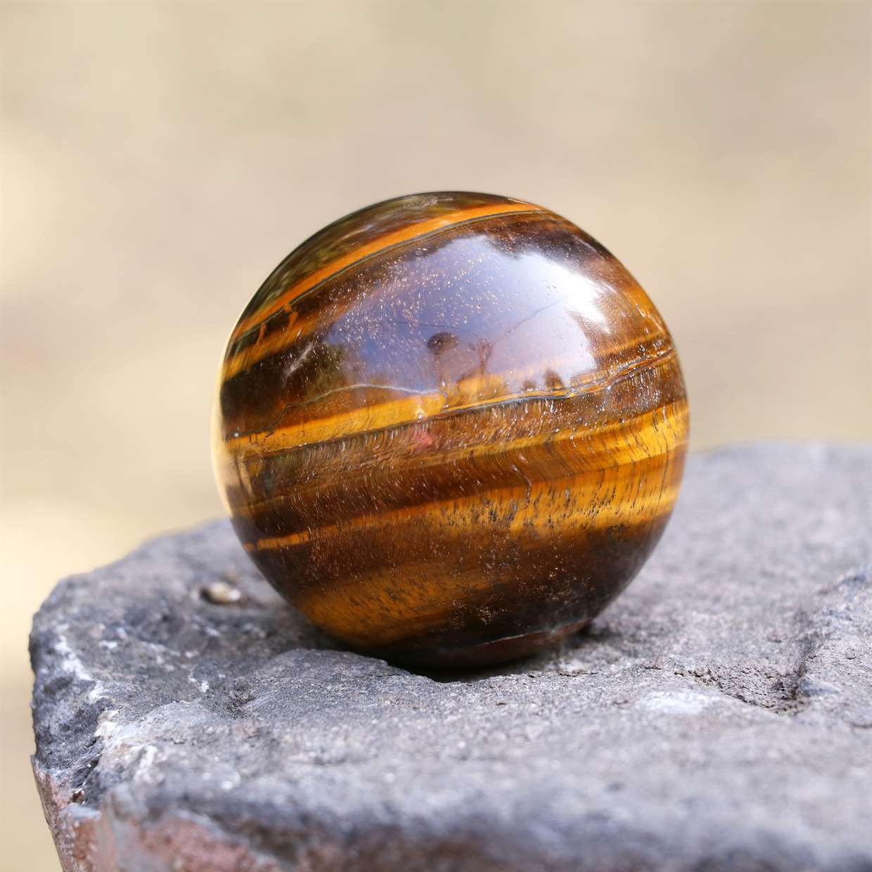 Tiger Eye Crystal Sphere Ball (50mm) - Courage and Protection