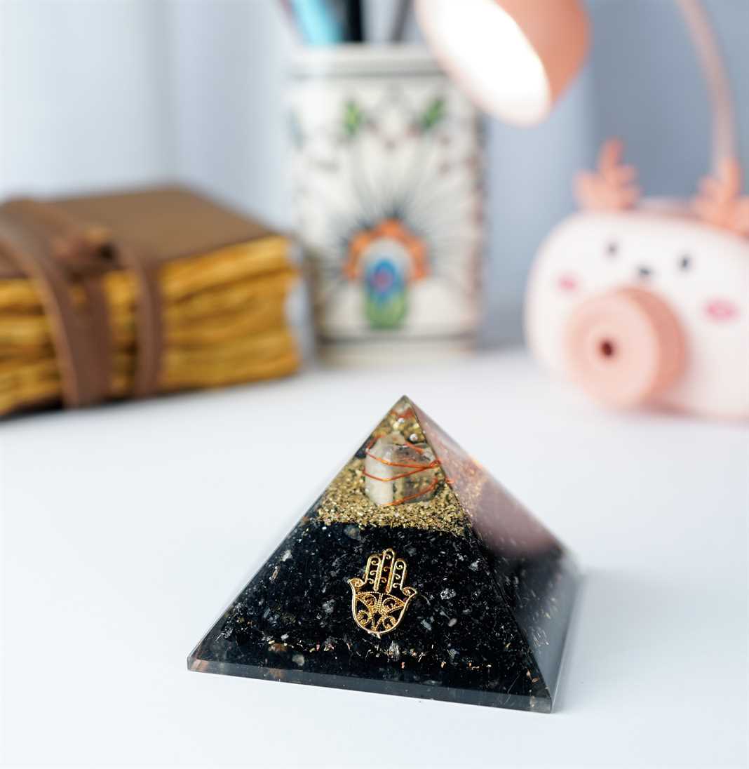 Black Tourmaline Orgone Pyramid - 2.5-3 inch - TheIndianHand