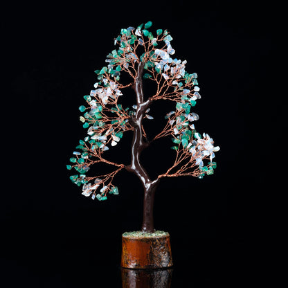 Green Onyx & Opalite Gemstone, Crystal Tree of Life