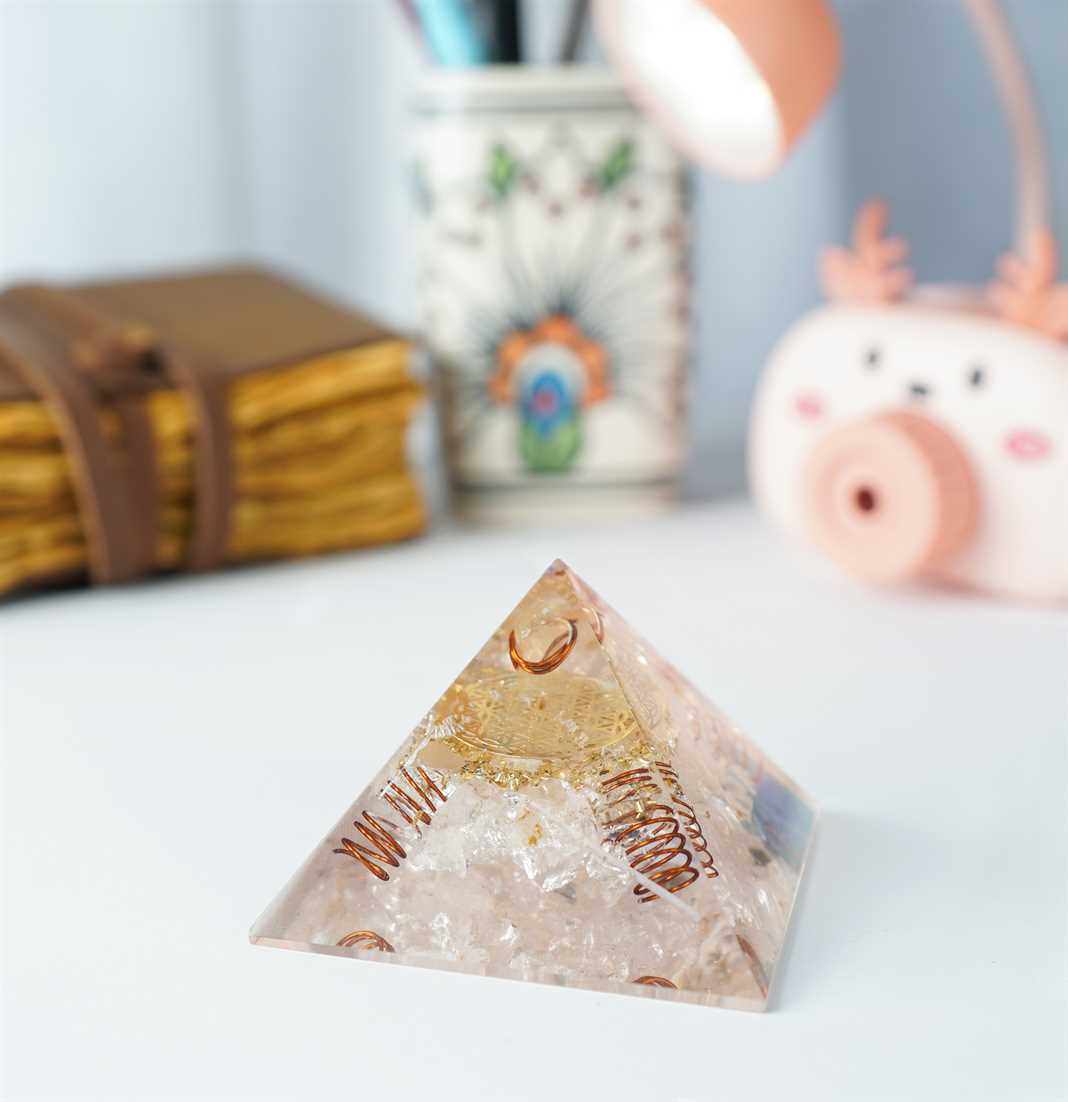 Clear Quartz Orgone Pyramid - 2.5 inch - TheIndianHand