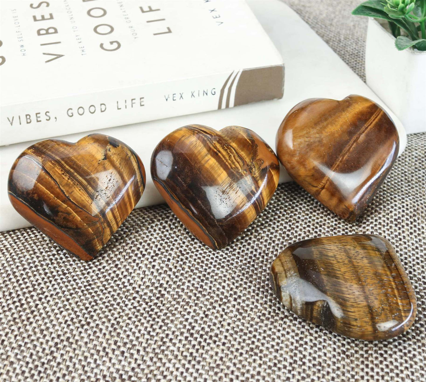 Tiger Eye Crystal Heart Shape Stone - TheIndianHand