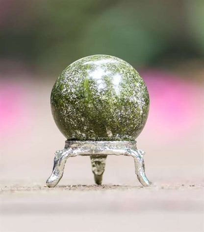 Green Vesuvianite Crystal Sphere Ball (50mm) - Transformation