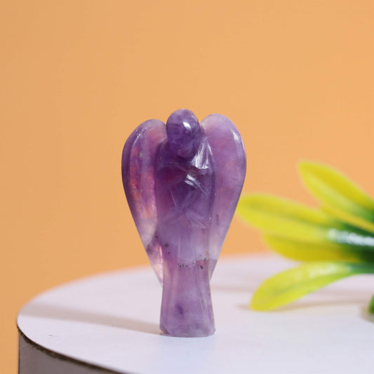 Amethyst Guardian Angel Figurine for Healing and Positive Energy - TheIndianHand