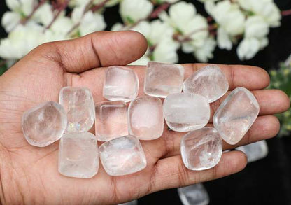 Clear Quartz Tumbled Stones - TheIndianHand