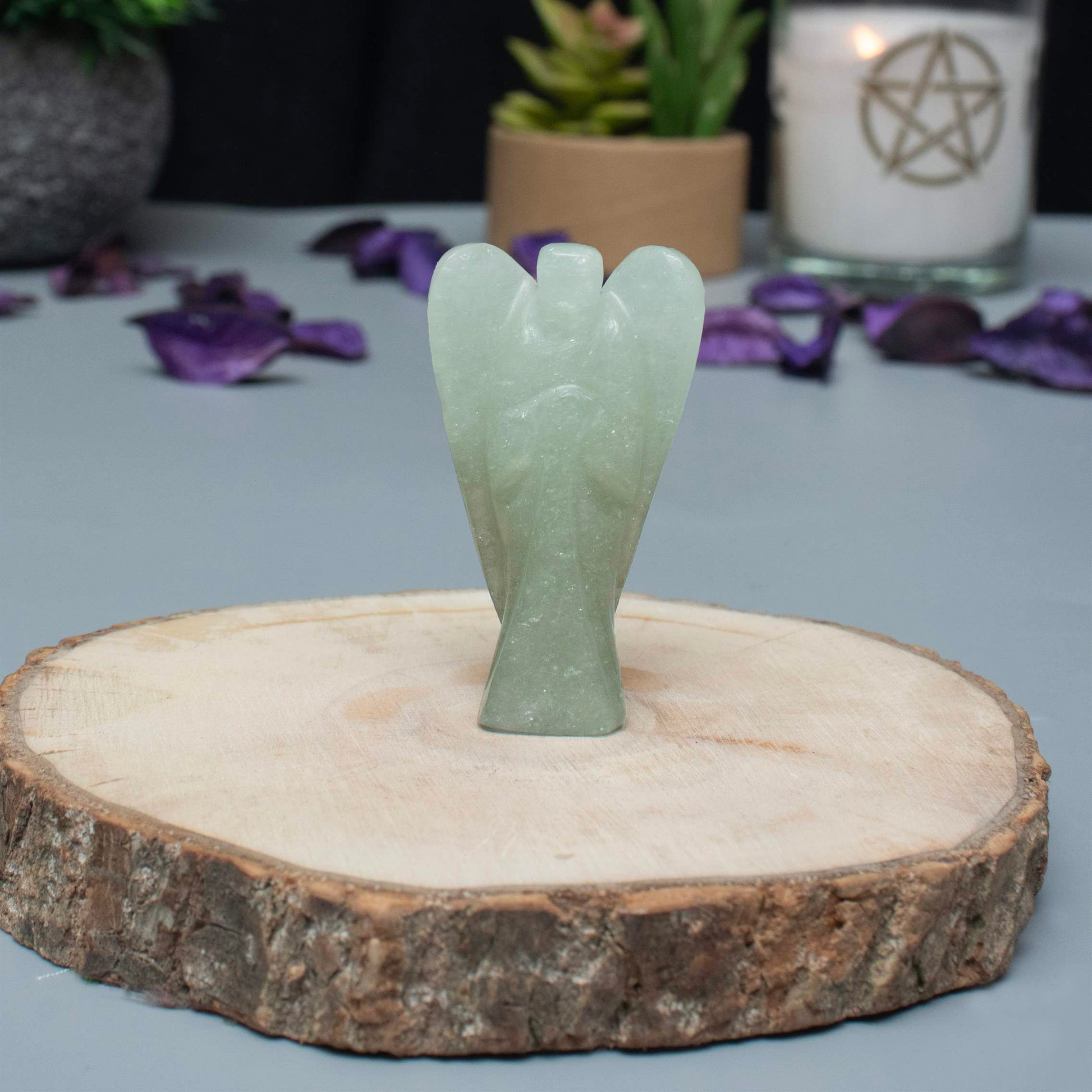 Green Jade Healing Guardian Angel Figurine - TheIndianHand