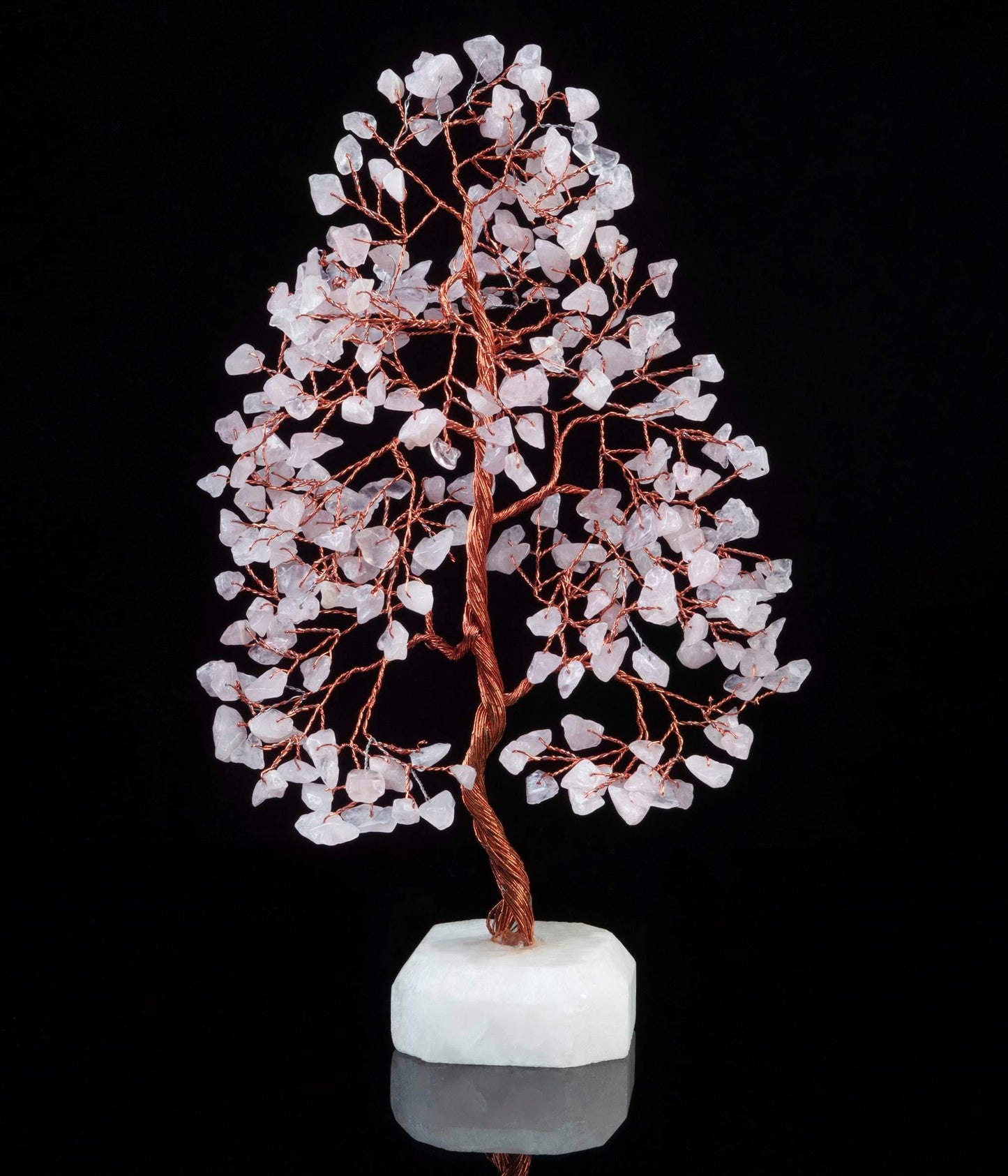 Rose Quartz Crystal Tree of Life (Natural Quartz Base)