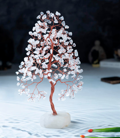 Clear Quartz Crystal Tree of Life (Natural Quartz Base)