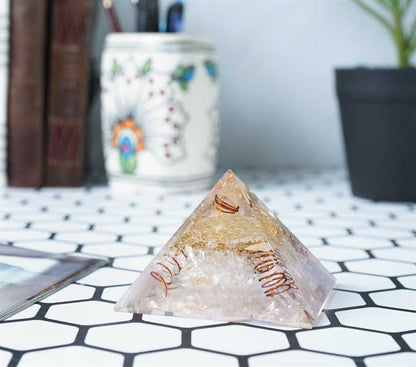 Clear Quartz Orgone Pyramid - 2.5 inch - TheIndianHand