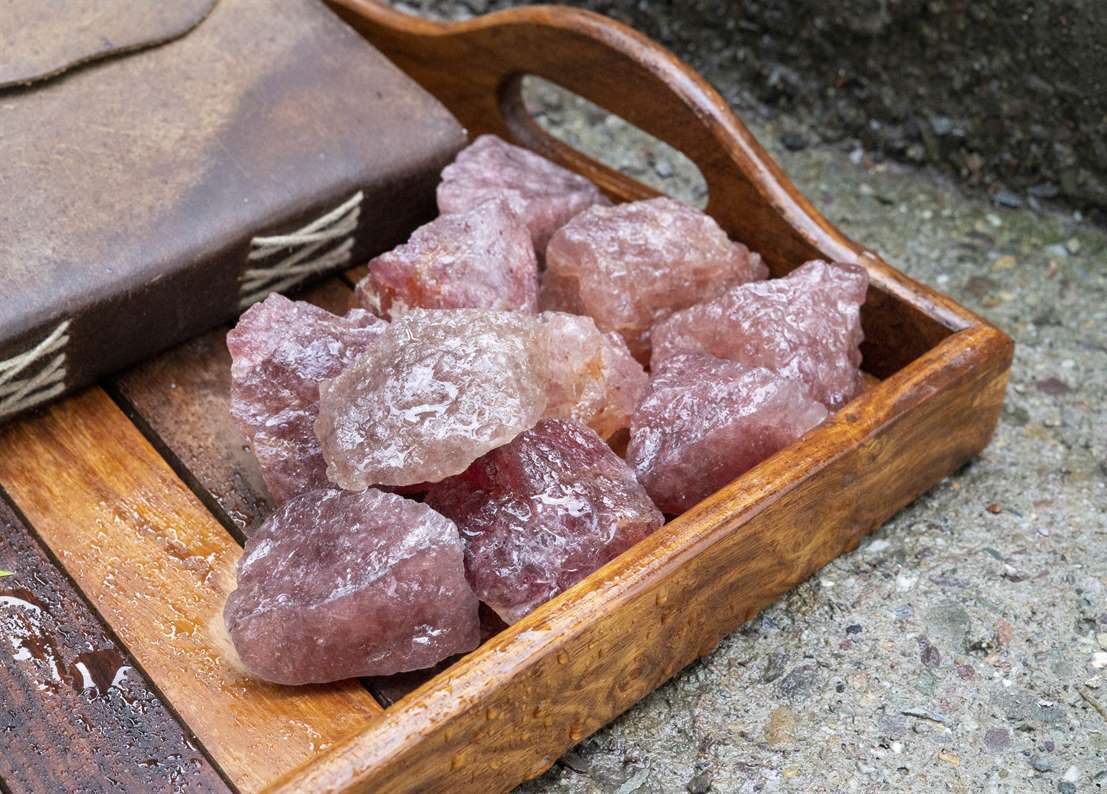 Cherry Strawberry Rough/Raw Crystal for Tumbling Chakra Balancing - TheIndianHand