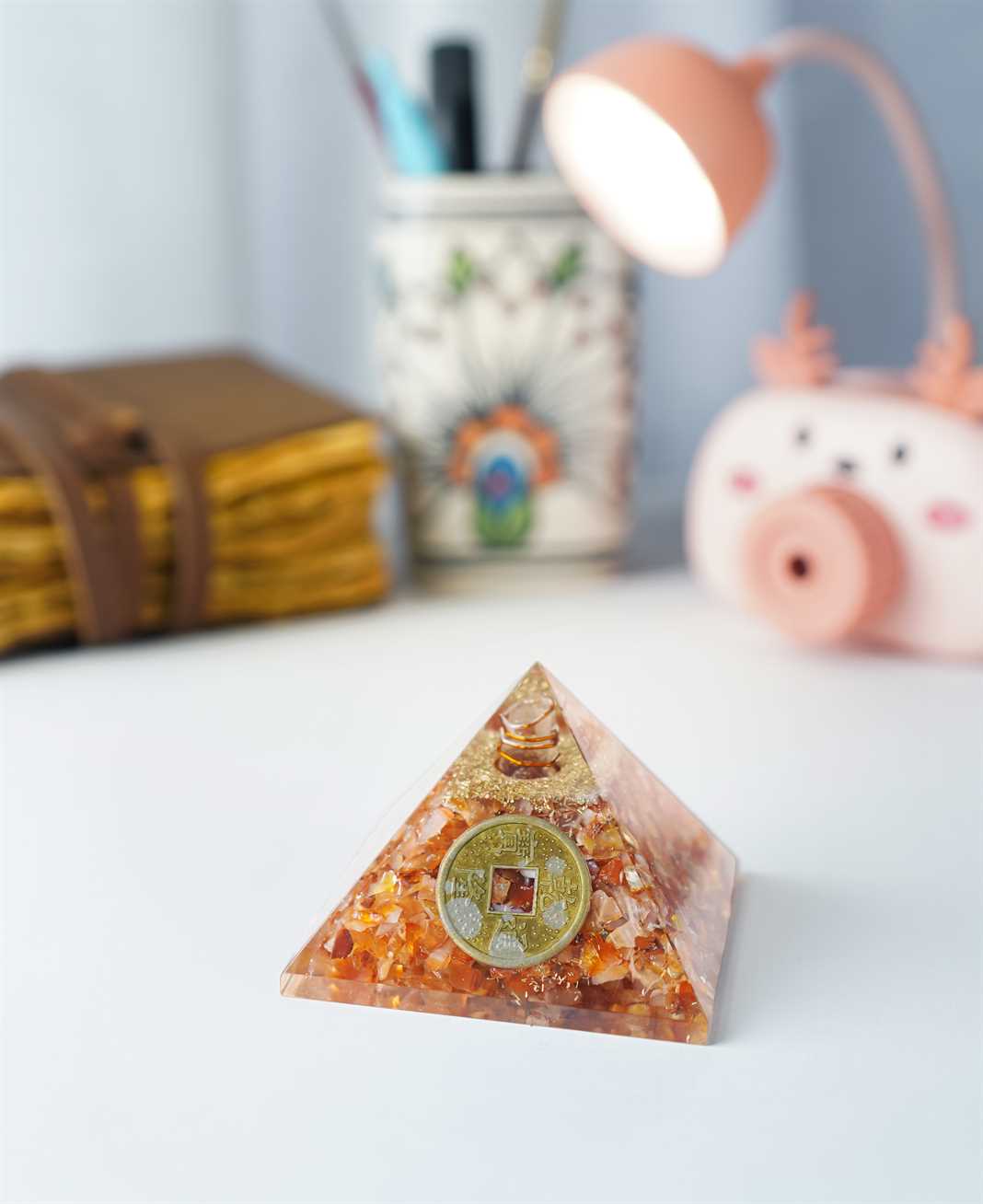 Carnelian Gemstone Orgone Pyramid - 2.5-3 inch - TheIndianHand