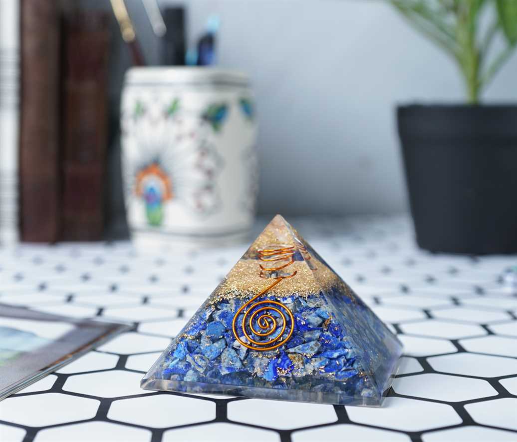 Lapis Lazuli Orgone Pyramid - 2.5 inch - TheIndianHand