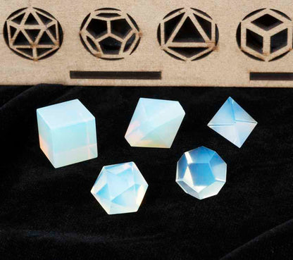 Opalite Platonic Solids Crystal Geometry Set (15-20 mm)