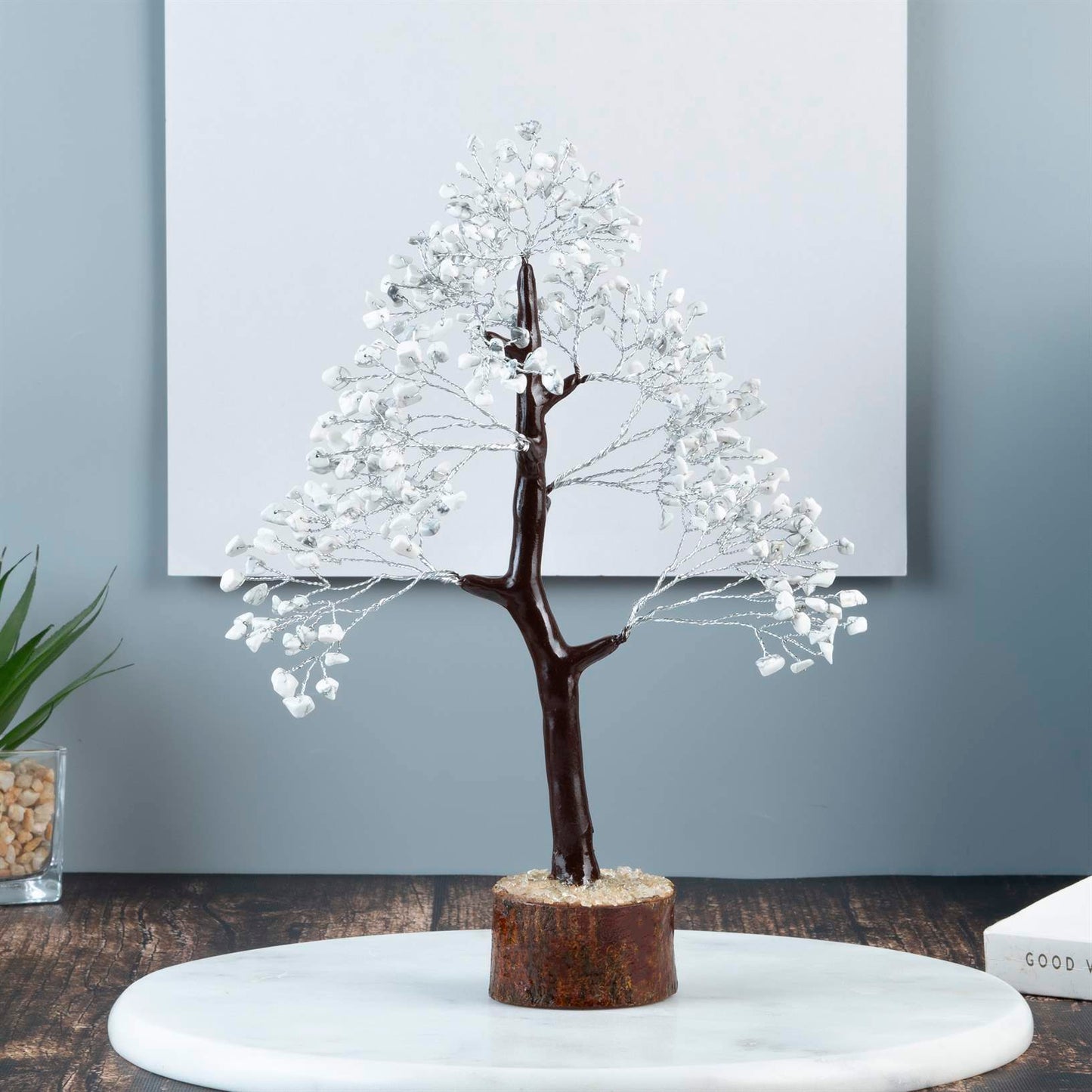 Howlite Crystal Tree of Life - Handmade Gemstone Tree