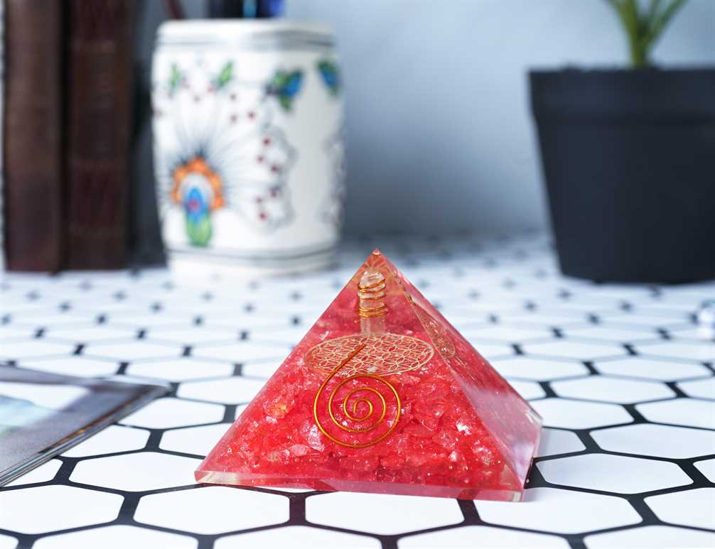 Red Onyx Orgone Pyramid - 2.5 inch - TheIndianHand