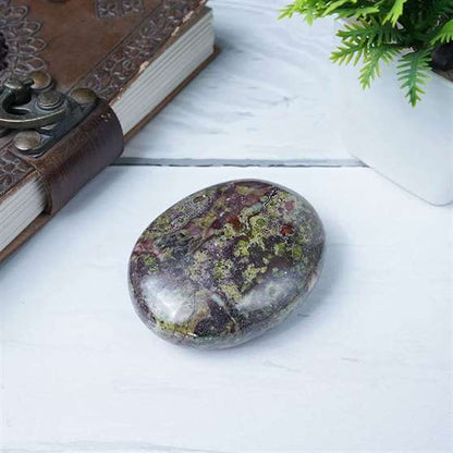 Dragon Bloodstone Crystal Palmstone (Courage, Strength) - TheIndianHand