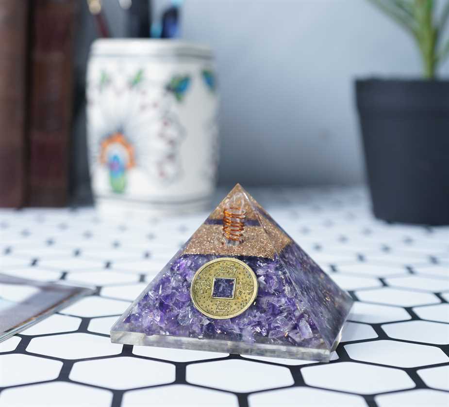 Amethyst Orgone Pyramid - 3 inch - TheIndianHand