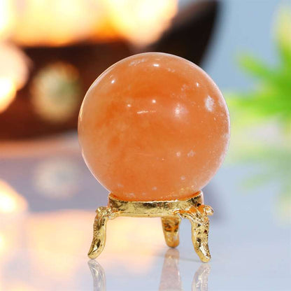 Orange Selenite Crystal Sphere Ball (45mm) - Purification