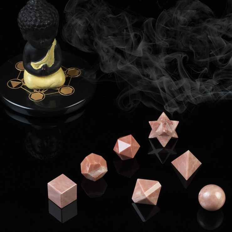 Chocolate Sacred Platonic Solids Crystal Geometry Set (15-20 mm)