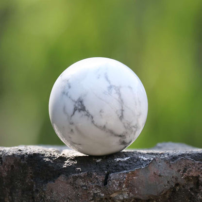 Howlite Crystal Sphere Ball (45mm) - Calm Communication