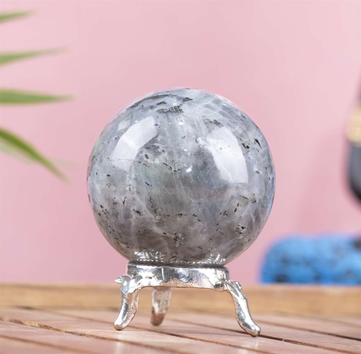 Purple Labradorite Crystal Sphere Ball (45mm) - Magic and Protection