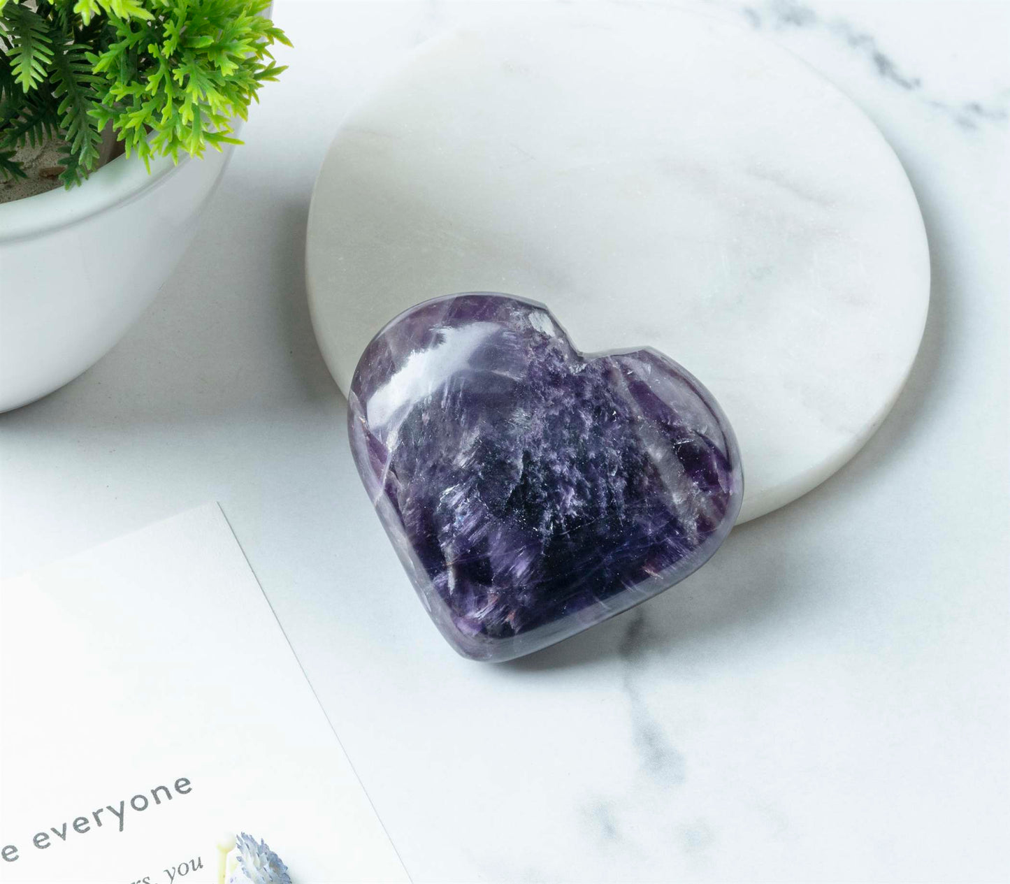 Amethyst Crystal Heart Shape Stone - TheIndianHand