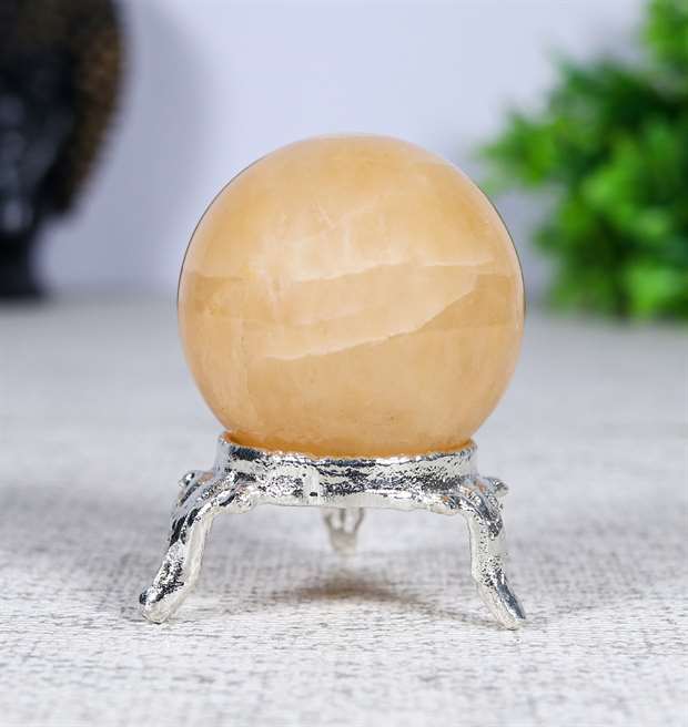 Yellow Jade Crystal Sphere Ball (50mm) - Optimism and Luck