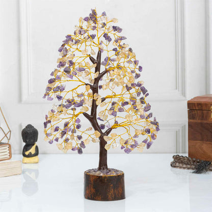 Amethyst & Citrine Crystal Tree of Life - TheIndianHand 