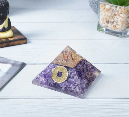 Amethyst Orgone Pyramid - 3 inch - TheIndianHand