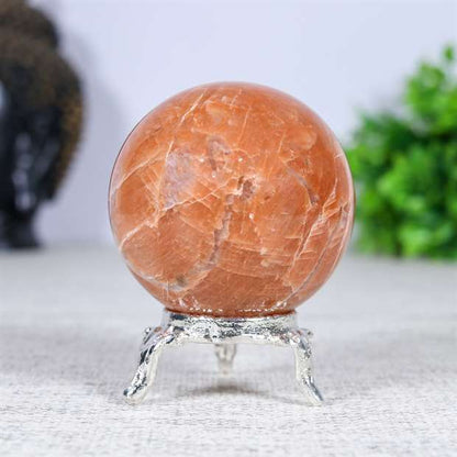 Peach Moonstone Crystal Sphere Ball (55mm) - Emotionally Soothing