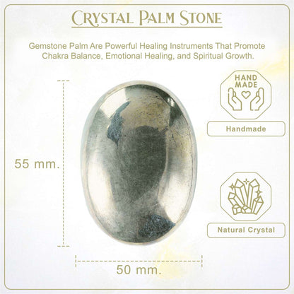 Golden Pyrite Crystal Palmstone (Manifestation, Boost Confidence) - TheIndianHand