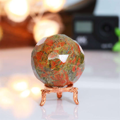 Unakite Crystal Sphere Ball (50mm) - Balance and Healing