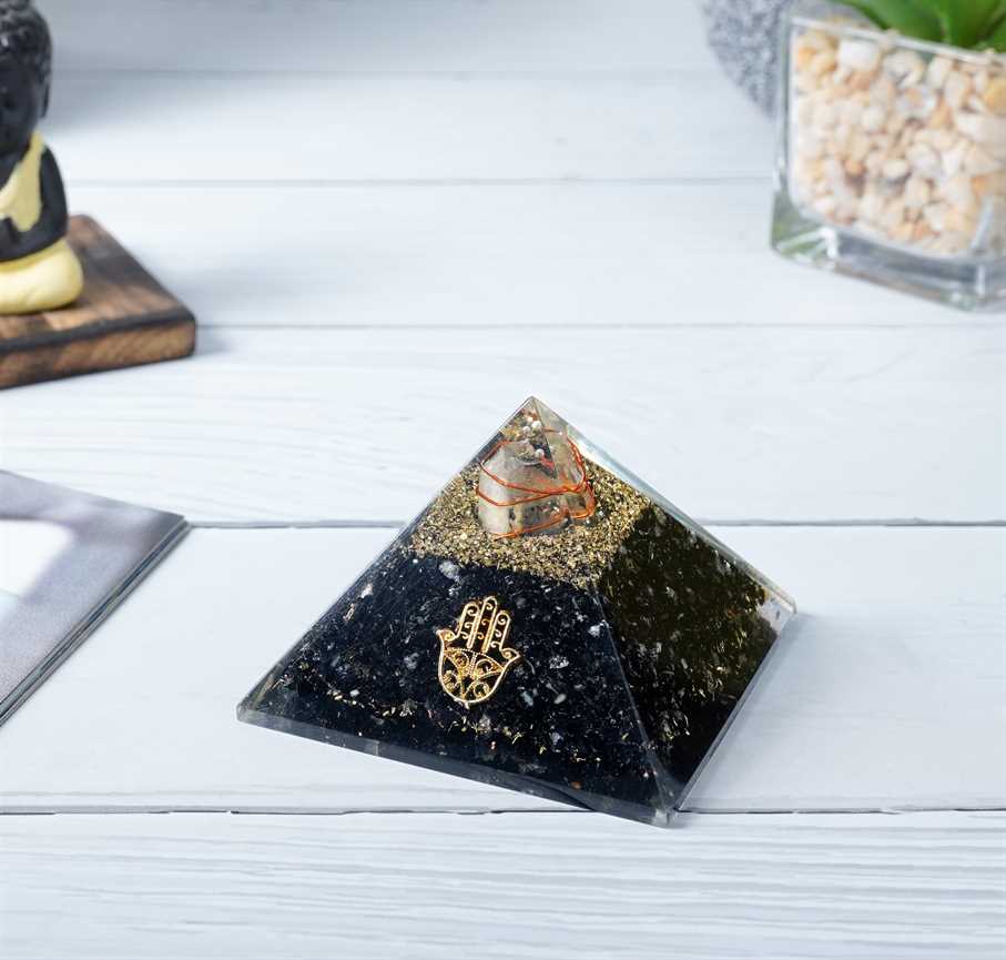 Black Tourmaline Orgone Pyramid - 2.5-3 inch - TheIndianHand