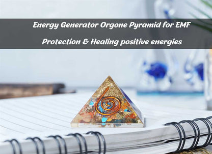 Mix Chakra Orgone Pyramid - 1 inch - TheIndianHand