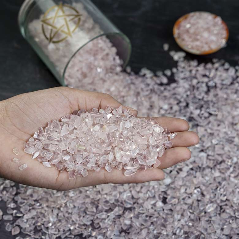 Rose Quartz Crystal Chips Stone - TheIndianHand